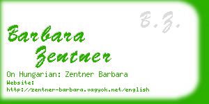 barbara zentner business card